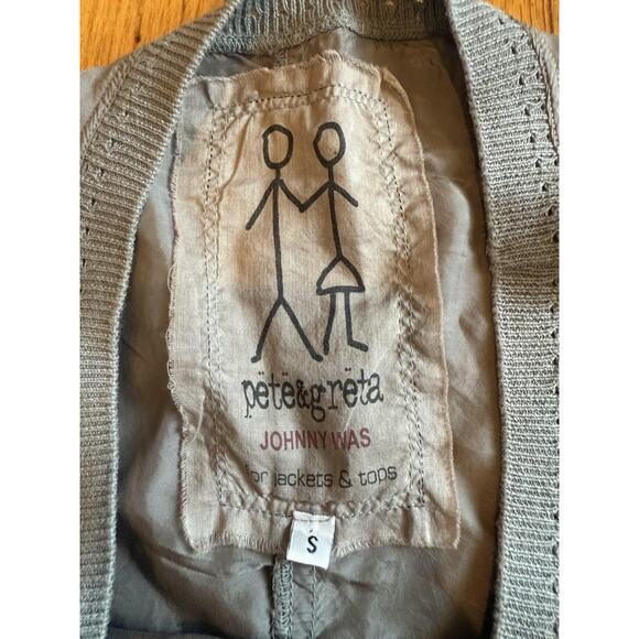 Johnny Was Pete & Greta Shirt Tee Womens Small Gray Cupra Silky PG3185 - Picture 4 of 6